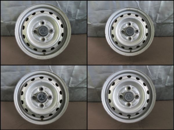 1170 送料無料☆ U61V U61T 三菱ミニキャブ純正ホイール 12×3.50B 4H/100 ハブ径56mm 4本 クリッパー クリッパートラック