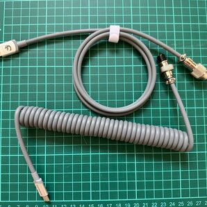 コイルケーブル USB-A to USB-C 変換ケーブル コイル状 グレー