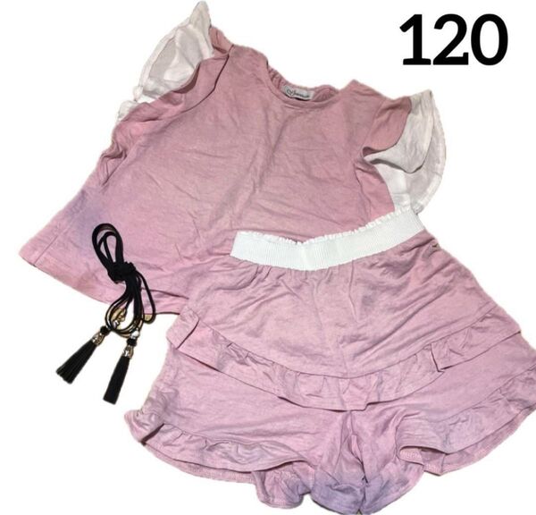 120 女の子 夏服 まとめ売り 半袖 ノースリーブ フリル Tシャツ ショートパンツ