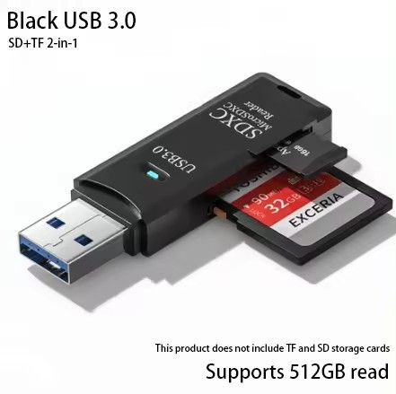 SDカードリーダー USB3.0 2in1 ブラック