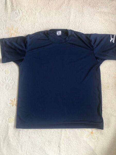 ミズノ Mizuno バレーボールシャツ ネイビー 白文字 Tシャツ 半袖 XL