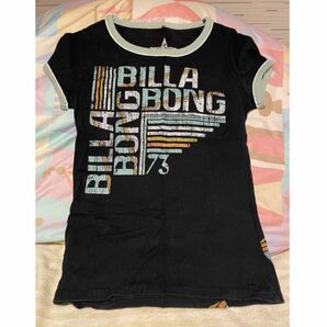 【美品】ビラボン Billabong レディースTシャツ ブラック Sサイズ