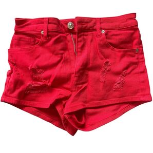 【H&M】DIVIDED ショートパンツ レッド 34 Mサイズ程度