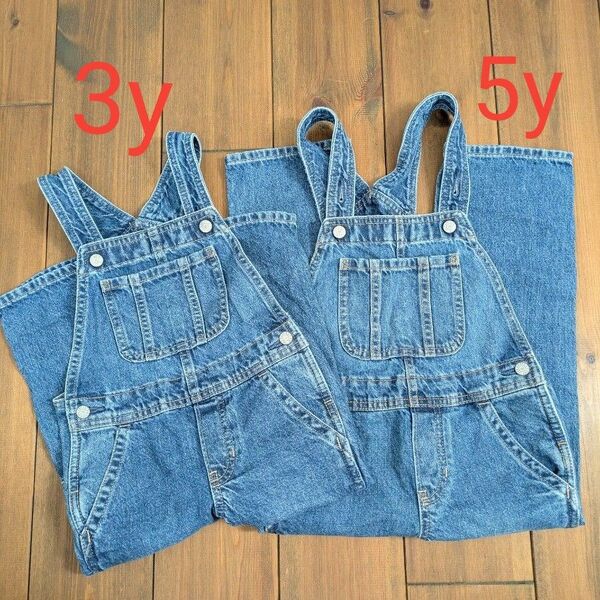 【美品】GAP ギャップ デニムオーバーオール 5歳 3歳 サロペット キッズ服