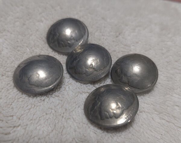 5個まとめて【ネジ式】インディアンコンチョ 20mm 5セント レザークラフト 革細工 材料 コイン