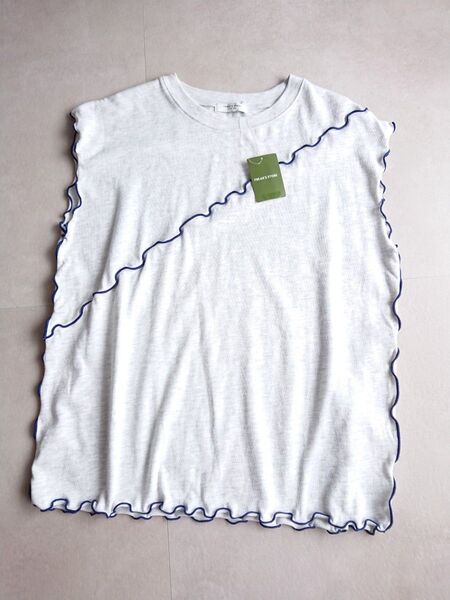 未使用FREAK’S STORE配色メローフレンチスリーブTシャツ