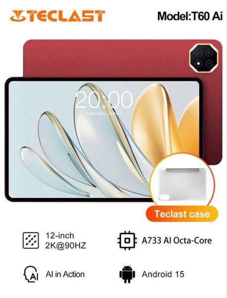 TECLAST T60 Ai Case タブレット レッド Android 12インチ 6GB×128GB 未使用