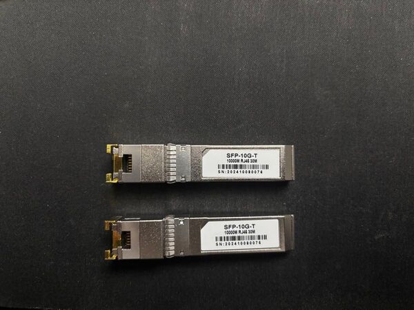 新品 10GBase-T SFP+モジュール 10Gカッパー RJ-45 SFP+ CAT.6a 最大30m 2本セット