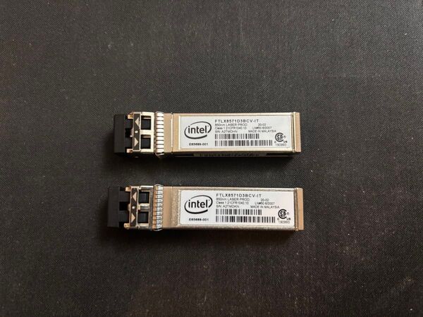 Intel製 SFP+ 10Gbps モジュール2個 +2mケーブル1本 セット 850nm