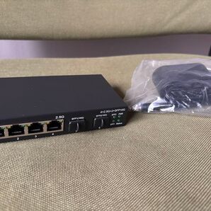 新品 6口 2.5G+10G スイッチ + 新品2.5m AOCケーブル2本