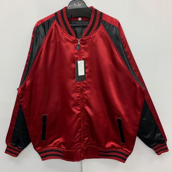新品★春物★男女兼用★Mサイズ★KONGOW★無地スカジャン 赤 黒