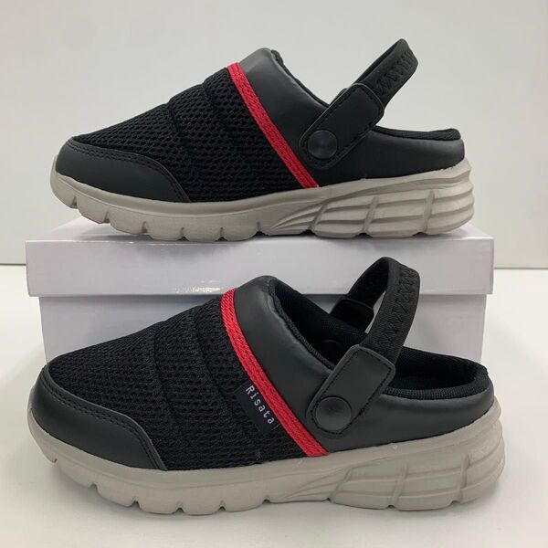 新品★レディース★Mサイズ★軽量 幅広 メッシュサボサンダル 黒 3748