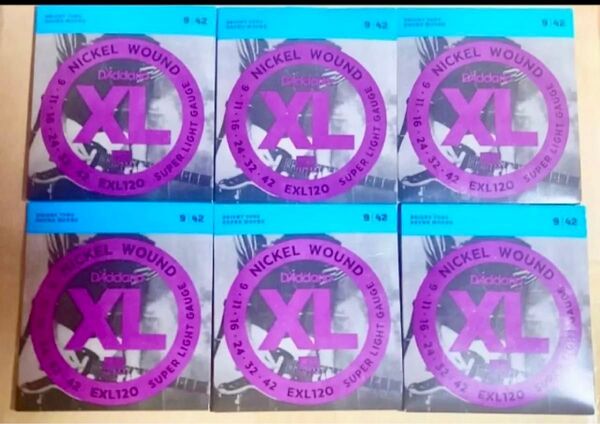 6個セット 新品 ダダリオ D'Addario SuperLight .009-.042 EXL120 エレキギター弦
