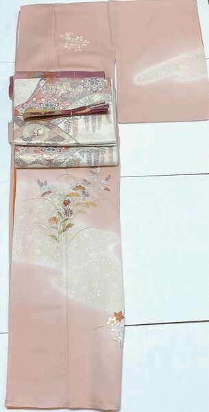 正絹 訪問着 4点セット お宮参り 七五三 結婚式 着物 未使用 刺繍