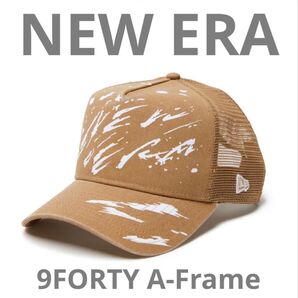 NEW ERA ニューエラ 9FORTY A-Frame メッシュ Dripping キャップ カーキ 茶 14307478