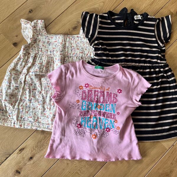 90センチ まとめ売り 半袖 タンクトップ ノースリーブ 半袖ワンピース 女の子 カットソー ベビー服 半袖Tシャツ キラキラ