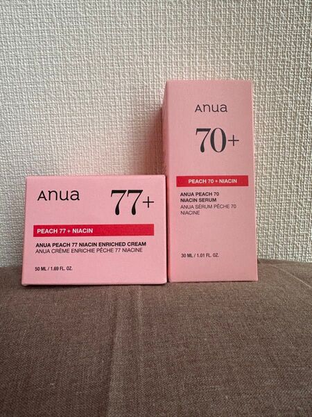 アヌア 桃77 ナイアシンリッチモイスチャークリーム50ml & 桃70 ナイアシンセラム 30mlセット