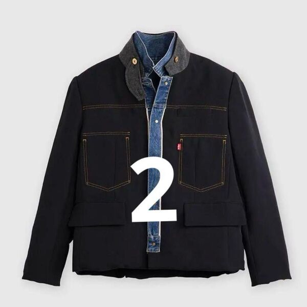 sacai x LEVI'S Men's Denim x Matelasse Twill Reversible Blouson