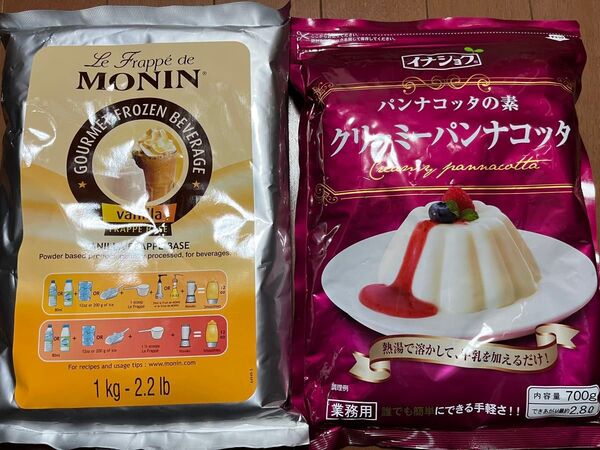 パンナコッタの素 クリーミーパンナコッタ 700g イナショク / モナン バニラ フラッペベース 1kg 業務用