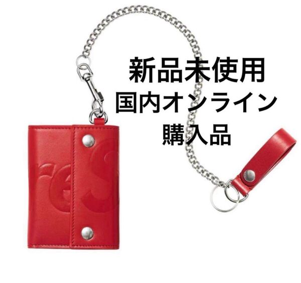 Supreme Leather Chain Wallet Red 財布 コインケース