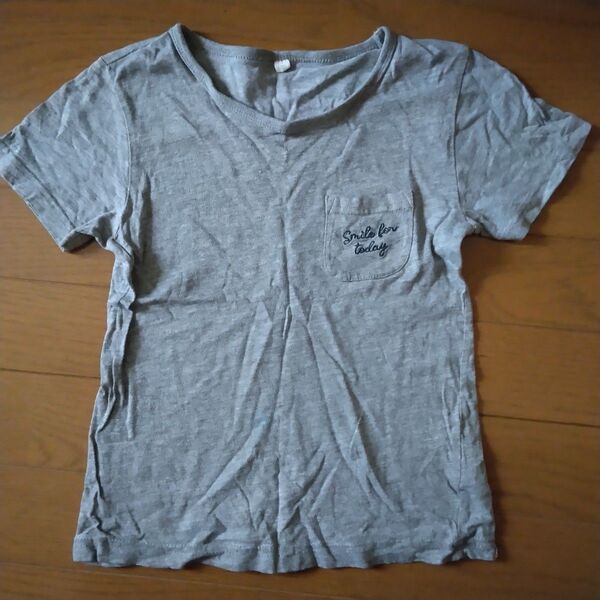 グレー 半袖 Tシャツ ポケット付き 120センチ