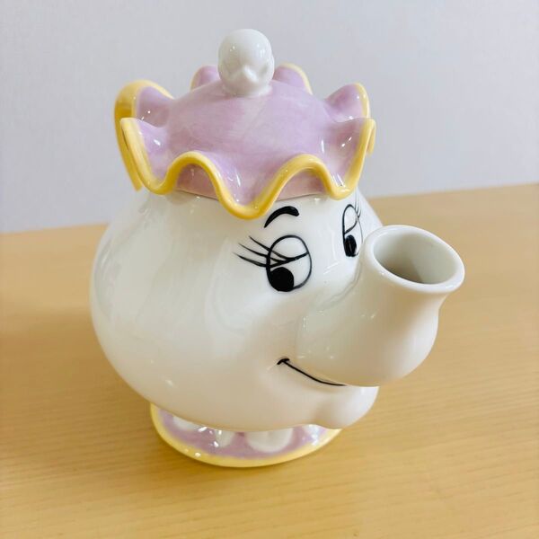 美女と野獣 ディズニー ティーポット ポット夫人 陶器 ティー 置物