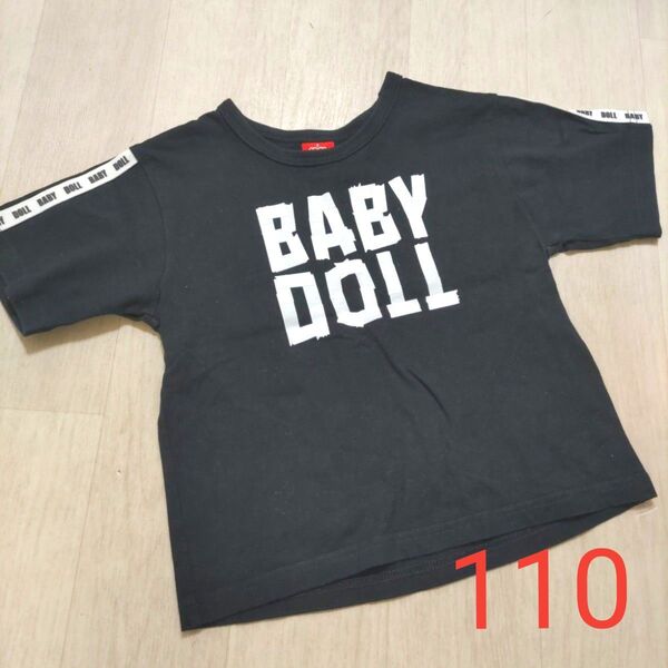 BABYDOLL〈ベビードール〉 半袖Tシャツ ロゴ 王冠 黒 110サイズ キッズ 綿100% ブラック