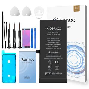 『大容量・工具セット』For iPhone12 Mini 互換バッテリー 交換ビデオ 2500mAh PSE準拠 互換 交換修理