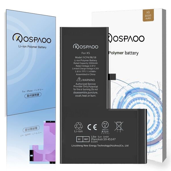 『大容量』For iPhone Xs 互換バッテリー 単品 交換ビデオ 3000mAh 増量 PSE準拠 交換修理