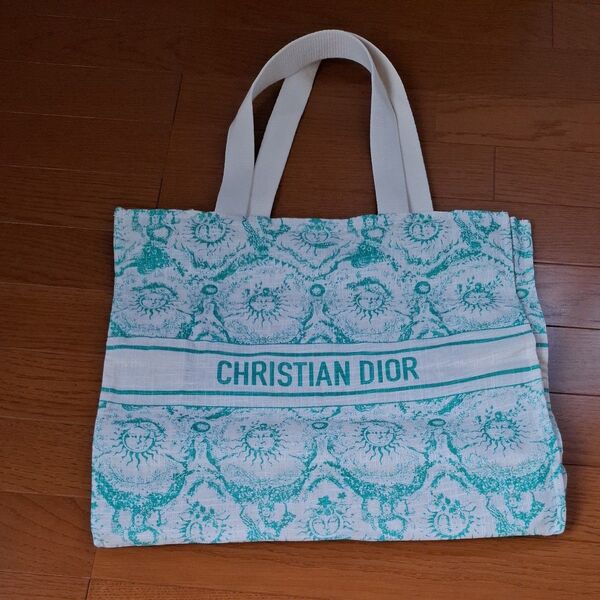 新品 Christian Dior ディオール ノベルティ トワルドゥジュイ トートバッグ ディオリビエラ 底板あり グリーン