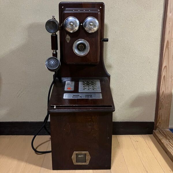 クラシックピンクTEL アンティーク 電話 ヴィンテージ 昭和レトロ 大正 インテリア 雑貨 家具 電話機 浪漫電話 木製