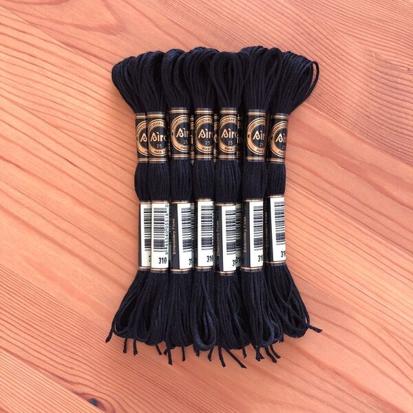 12束 刺繍糸 黒 ブラック 25番 310 まとめ売り