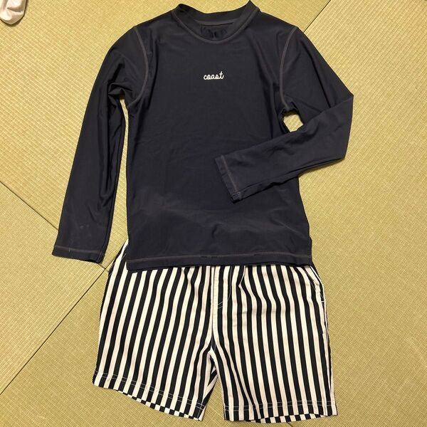 チャオパニックティピー 男の子130140ネイビー 長袖ラッシュガード水着セット