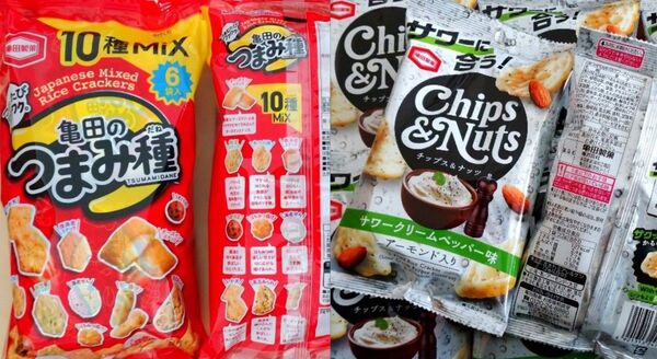 2種3袋 亀田のつまみ種 CHIPS&NUTS サワークリーム アーモンド 亀田製菓 お菓子詰め合わせ