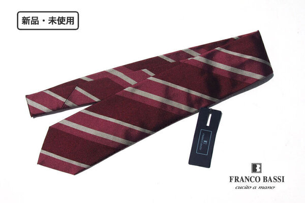 送料無料★新品|未使用|フランコバッシ|Franco Bassi|ストライプシルクネクタイ