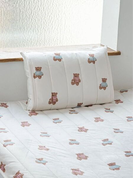 【新品タグ付き】ジェラートピケ「Sleep」ベア柄プリントピローパッド