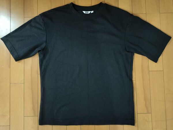 エアリズム オーバサイズ Tシャツ ブラック 5分袖 M UNIQLO ユニクロ 黒