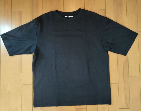 エアリズム オーバサイズ Tシャツ ブラック 5分袖 L UNIQLO ユニクロ