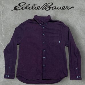 Eddie Bauer エディーバウアー 長袖 ボタンダウン ワインレッド