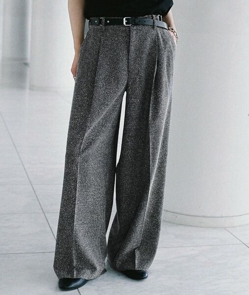 BREEZE TWEED DEEP TUCK BAGGY SLACKS