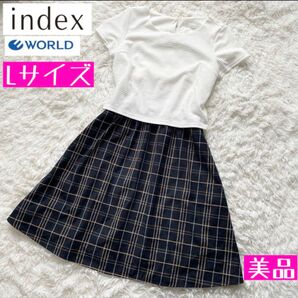 index★半袖ドッキングワンピース★Lサイズ