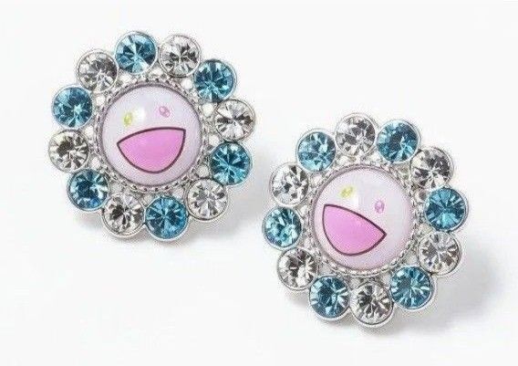 完売品★ 村上隆 liquem フラワー イヤリング ブルー カイカイキキ