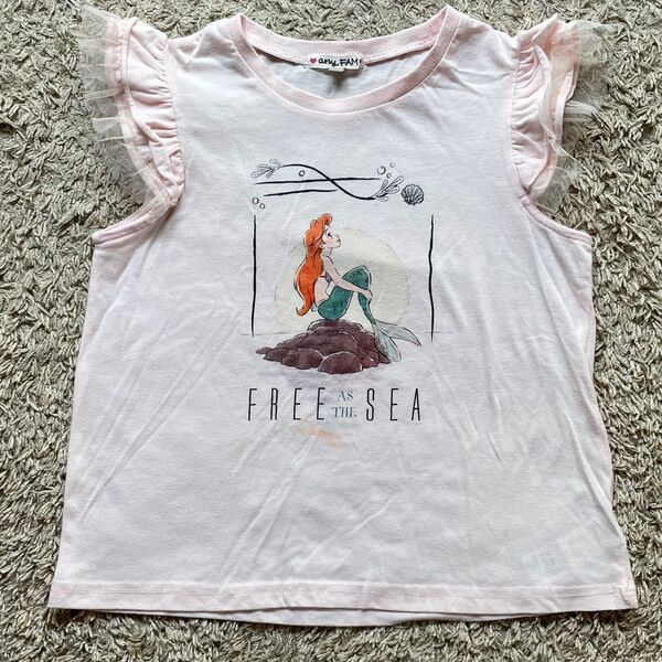 anyFAM エニーファム ディズニー リトルマーメイド アリエル 半袖 Tシャツ 女の子 130 キッズ