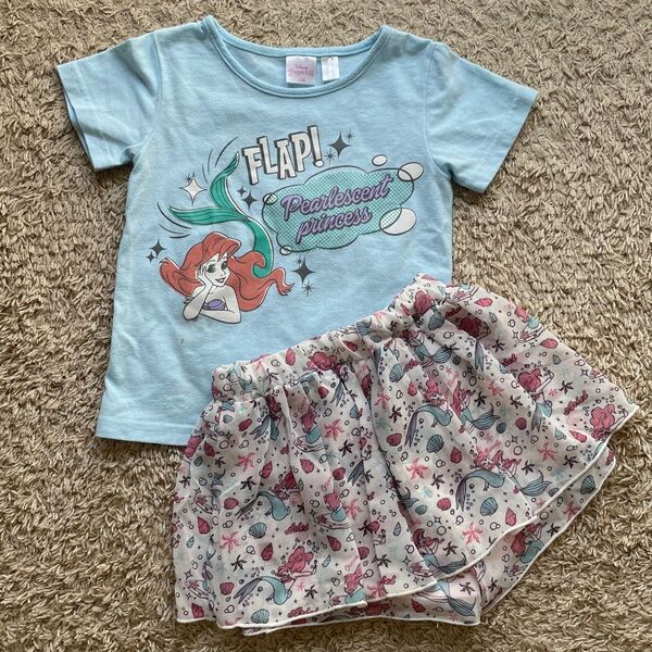 お値下げ中! リトルマーメイド アリエル 上下セット 半袖 ショートパンツ 女の子