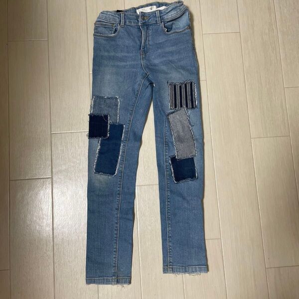 ZARA デニムパンツ パッチワーク