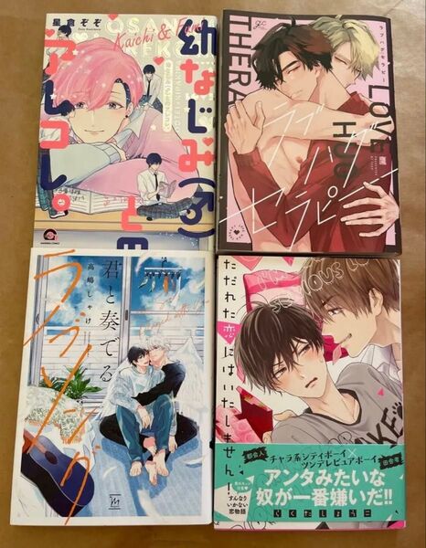 BLコミック 4冊セット まとめ売り らくたしょうこ 高嶋しゃけ 鷹 ラブハグセラピー 星倉ぞぞ 幼なじみ(♂)とのアレコレ