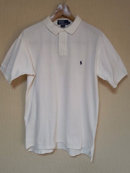 90s Polo by Ralph Lauren/ポロバイラルフローレン USA製 半袖ポロシャツ ホワイト