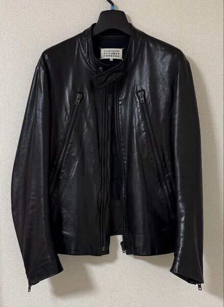Maison Margiela マルジェラ 八の字 ライダース ラムレザー 黒 2014AW 48