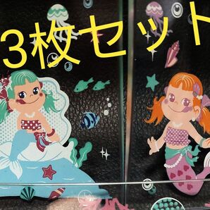 ペコちゃん FUJIYA ガラス デザート皿 ケーキ皿 プレート 飾り皿 3枚セット 食器 人魚 ミルキー 訳あり