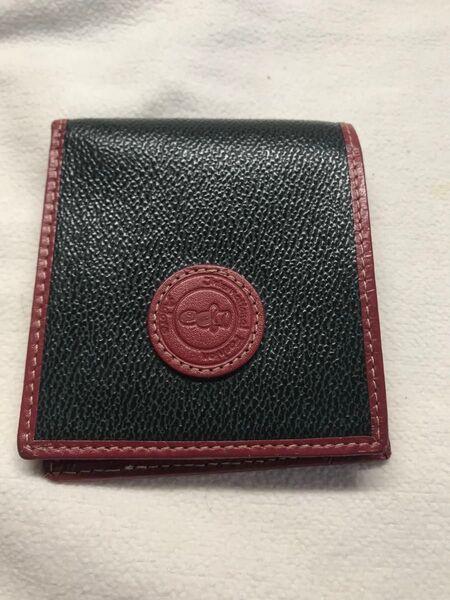 CeFi 二つ折り財布 ブラック×レッド メンズ レディース 配色 小物 ウォレット